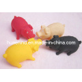 Colorful Latex Pig Shape Squeaker Dog Toy (HN-PT124)